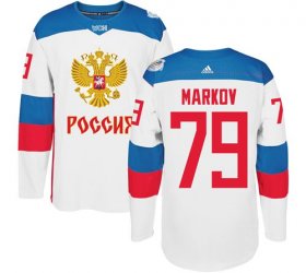 Wholesale Cheap Team Russia #79 Andrei Markov White 2016 World Cup Stitched NHL Jersey
