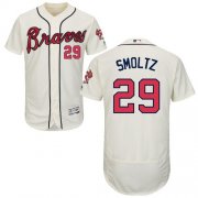 Wholesale Cheap Braves #29 John Smoltz Cream Flexbase Authentic Collection Stitched MLB Jersey