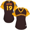 Wholesale Cheap Padres #19 Tony Gwynn Brown 2016 All-Star National League Women's Stitched MLB Jersey
