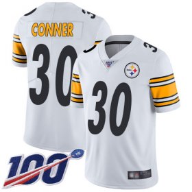 Wholesale Cheap Nike Steelers #30 James Conner White Men\'s Stitched NFL 100th Season Vapor Limited Jersey
