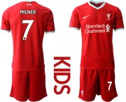 Wholesale Cheap Youth 2020-2021 club Liverpool home 7 red Soccer Jerseys