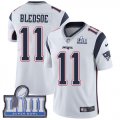 Wholesale Cheap Nike Patriots #11 Drew Bledsoe White Super Bowl LIII Bound Men's Stitched NFL Vapor Untouchable Limited Jersey