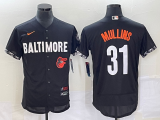 Wholesale Cheap Men's Baltimore Orioles #31 Cedric Mullins Black 2023 City Connect Flex Base Stitched Jersey