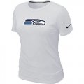 Wholesale Cheap Women's Nike Seattle Seahawks Logo NFL T-Shirt White