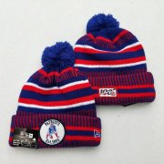 Wholesale Cheap Patriots Team Logo Red Royal 100th Season Pom Knit Hat YD
