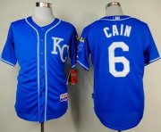 Wholesale Cheap Royals #6 Lorenzo Cain Light Blue Alternate 2 Cool Base Stitched MLB Jersey