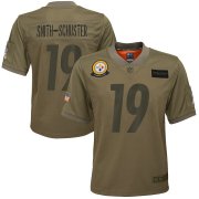 Wholesale Cheap Youth Pittsburgh Steelers #19 JuJu Smith-Schuster Nike Camo 2019 Salute to Service Game Jersey