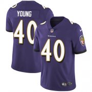 Wholesale Cheap Nike Ravens #40 Kenny Young Purple Team Color Men's Stitched NFL Vapor Untouchable Limited Jersey