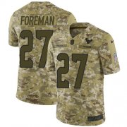 Wholesale Cheap Nike Texans #27 D'Onta Foreman Camo Youth Stitched NFL Limited 2018 Salute to Service Jersey