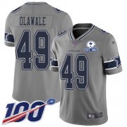 Wholesale Cheap Nike Cowboys #49 Jamize Olawale Gray Men's Stitched With Established In 1960 Patch NFL Limited Inverted Legend 100th Season Jersey