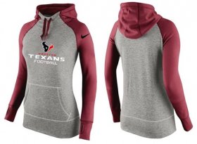 Wholesale Cheap Women\'s Nike Houston Texans Performance Hoodie Grey & Red_2