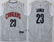 Wholesale Cheap Men's Cleveland Cavaliers #23 LeBron James Adidas 2015 Gray City Lights Swingman Jersey
