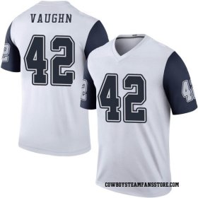 Wholesale Cheap Men\'s Nike Dallas Cowboys #42 Deuce Vaughn White Stitched NFL Limited Rush Jersey
