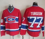 Wholesale Cheap Canadiens #77 Pierre Turgeon Red CCM Throwback Stitched NHL Jersey
