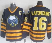 Wholesale Cheap Sabres #16 Pat Lafontaine Navy Blue CCM Throwback Stitched NHL Jersey
