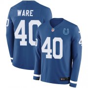 Wholesale Cheap Nike Colts #40 Spencer Ware Royal Blue Team Color Men's Stitched NFL Limited Therma Long Sleeve Jersey