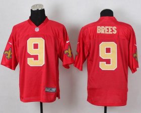 Wholesale Cheap Nike Saints #9 Drew Brees Red Men\'s Stitched NFL Elite QB Practice Jersey