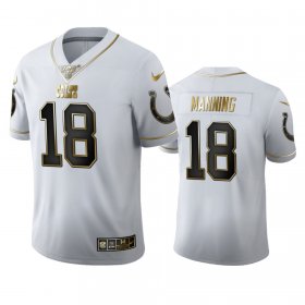 Wholesale Cheap Indianapolis Colts #18 Peyton Manning Men\'s Nike White Golden Edition Vapor Limited NFL 100 Jersey