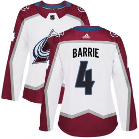Wholesale Cheap Adidas Avalanche #4 Tyson Barrie White Road Authentic Women\'s Stitched NHL Jersey