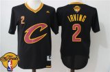 Wholesale Cheap Men's Cleveland Cavaliers Kyrie Irving #2 2017 The NBA Finals Patch New Black Short-Sleeved Jersey