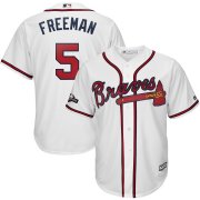 Wholesale Cheap Atlanta Braves #5 Freddie Freeman Majestic 2019 Postseason Official Cool Base Player Jersey White