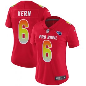 Wholesale Cheap Nike Titans #6 Brett Kern Red Women\'s Stitched NFL Limited AFC 2018 Pro Bowl Jersey