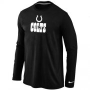 Wholesale Cheap Nike Indianapolis Colts Authentic Logo Long Sleeve NFL T-Shirt Black