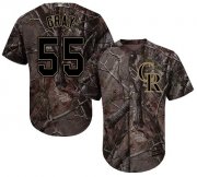 Wholesale Cheap Rockies #55 Jon Gray Camo Realtree Collection Cool Base Stitched MLB Jersey