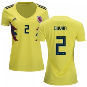 Wholesale Cheap Women\'s Colombia #2 Duvan Home Soccer Country Jersey
