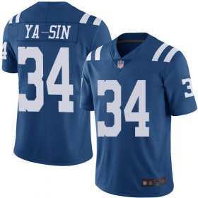 Wholesale Cheap Nike Colts #34 Rock Ya-Sin Royal Blue Men\'s Stitched NFL Limited Rush Jersey