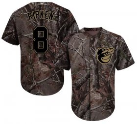 Wholesale Cheap Orioles #8 Cal Ripken Camo Realtree Collection Cool Base Stitched MLB Jersey
