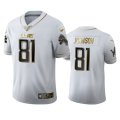 Wholesale Cheap Detroit Lions #81 Calvin Johnson Men's Nike White Golden Edition Vapor Limited NFL 100 Jersey