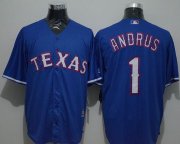 Wholesale Cheap Rangers #1 Elvis Andrus Blue New Cool Base Stitched MLB Jersey