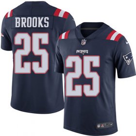 Wholesale Cheap Nike Patriots #25 Terrence Brooks Navy Blue Men\'s Stitched NFL Limited Rush Jersey