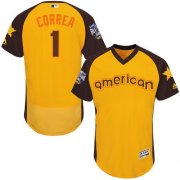 Wholesale Cheap Astros #1 Carlos Correa Gold Flexbase Authentic Collection 2016 All-Star American League Stitched MLB Jersey