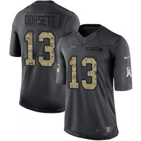 Wholesale Cheap Nike Seahawks #13 Phillip Dorsett Black Men\'s Stitched NFL Limited 2016 Salute to Service Jersey