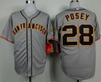 Wholesale Cheap Giants #28 Buster Posey Grey Road Cool Base Stitched MLB Jersey