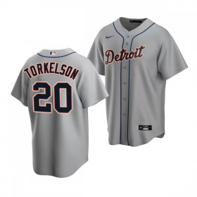Wholesale Cheap Men\'s Detroit Tigers #20 Spencer Torkelson Grey Cool Base Stitched Jersey