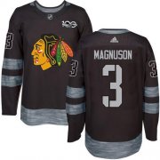 Wholesale Cheap Adidas Blackhawks #3 Keith Magnuson Black 1917-2017 100th Anniversary Stitched NHL Jersey