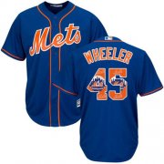 Wholesale Cheap Mets #45 Zack Wheeler Blue Team Logo Fashion Stitched MLB Jersey