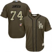 Wholesale Cheap Dodgers #74 Kenley Jansen Green Salute to Service Stitched MLB Jersey