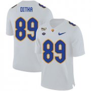 Wholesale Cheap Pittsburgh Panthers 89 Mike Ditka White 150th Anniversary Patch Nike College Football Jersey