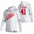 Wholesale Cheap Detroit Red Wings #41 Luke Glendening Adidas Reverse Retro Pullover Hoodie White