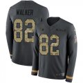 Wholesale Cheap Nike Titans #82 Delanie Walker Anthracite Salute to Service Men's Stitched NFL Limited Therma Long Sleeve Jersey