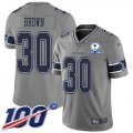 Wholesale Cheap Nike Cowboys #30 Anthony Brown Gray Men's Stitched With Established In 1960 Patch NFL Limited Inverted Legend 100th Season Jersey