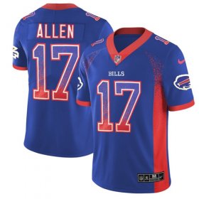 Wholesale Cheap Nike Bills #17 Josh Allen Royal Blue Team Color Men\'s Stitched NFL Limited Rush Drift Fashion Jersey