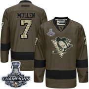 Wholesale Cheap Penguins #7 Joe Mullen Green Salute to Service 2017 Stanley Cup Finals Champions Stitched NHL Jersey