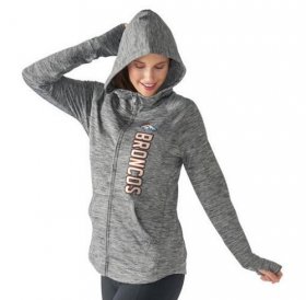 Wholesale Cheap Women\'s NFL Denver Broncos G-III 4Her by Carl Banks Recovery Full-Zip Hoodie Heathered Gray