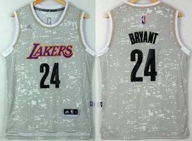 Wholesale Cheap Men\'s Los Angeles Lakers #24 Kobe Bryant Adidas 2015 Gray City Lights Swingman Jersey