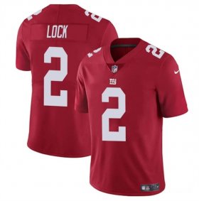 Cheap Men\'s New York Giants #2 Drew Lock Red Vapor Untouchable Limited Football Stitched Jersey